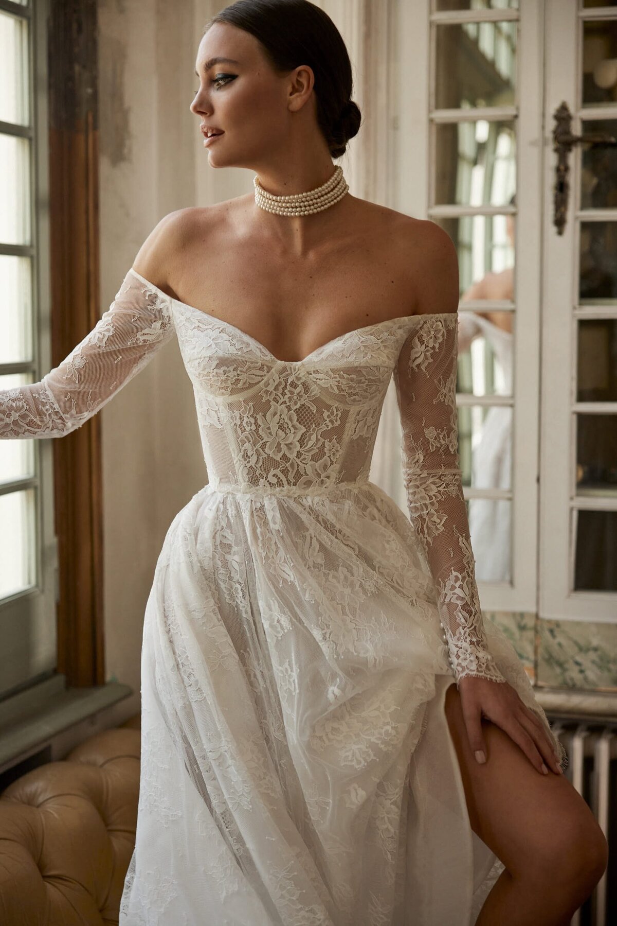 Lace wedding gown