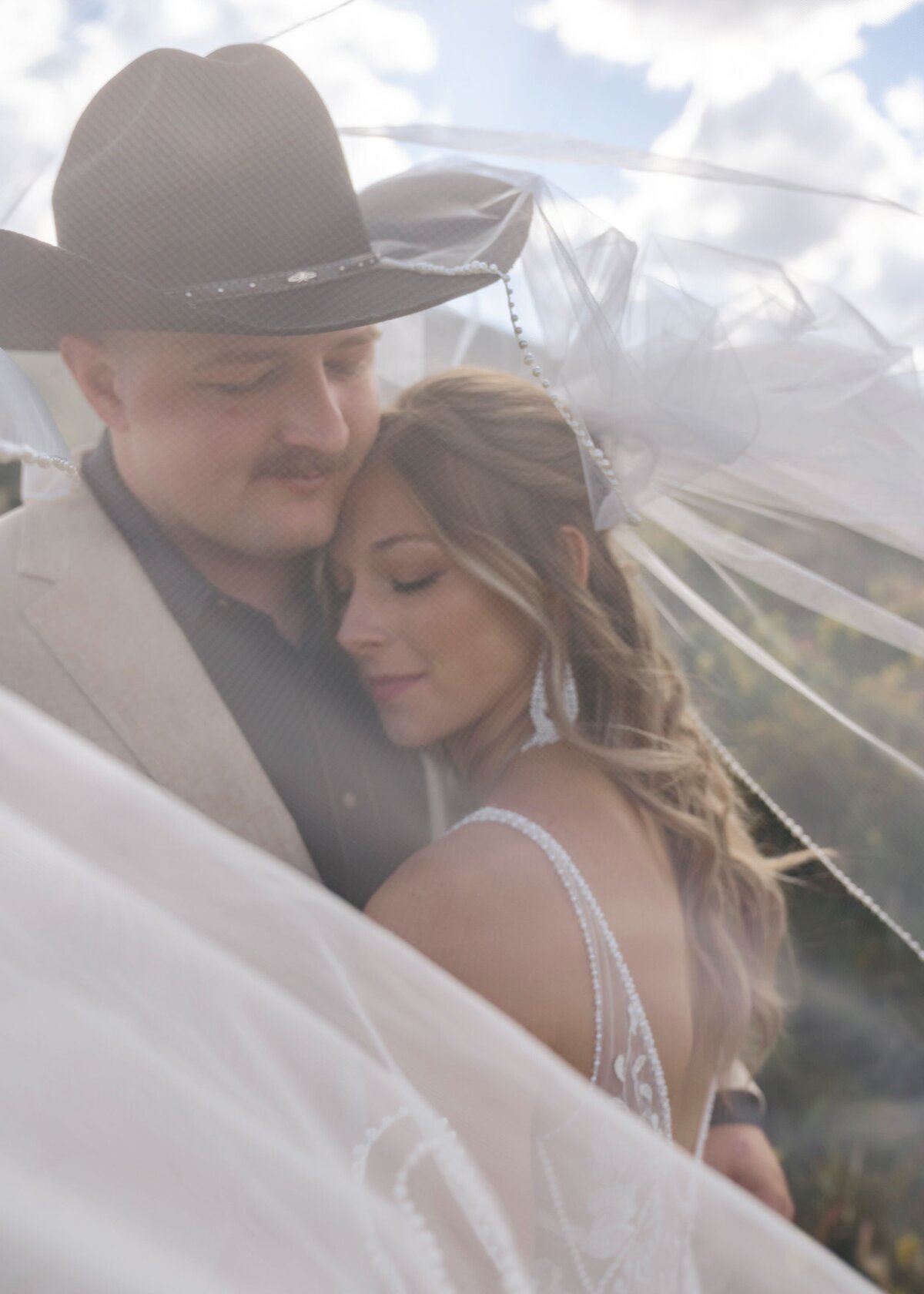 denver colorado wedding photographer - veil covering faces