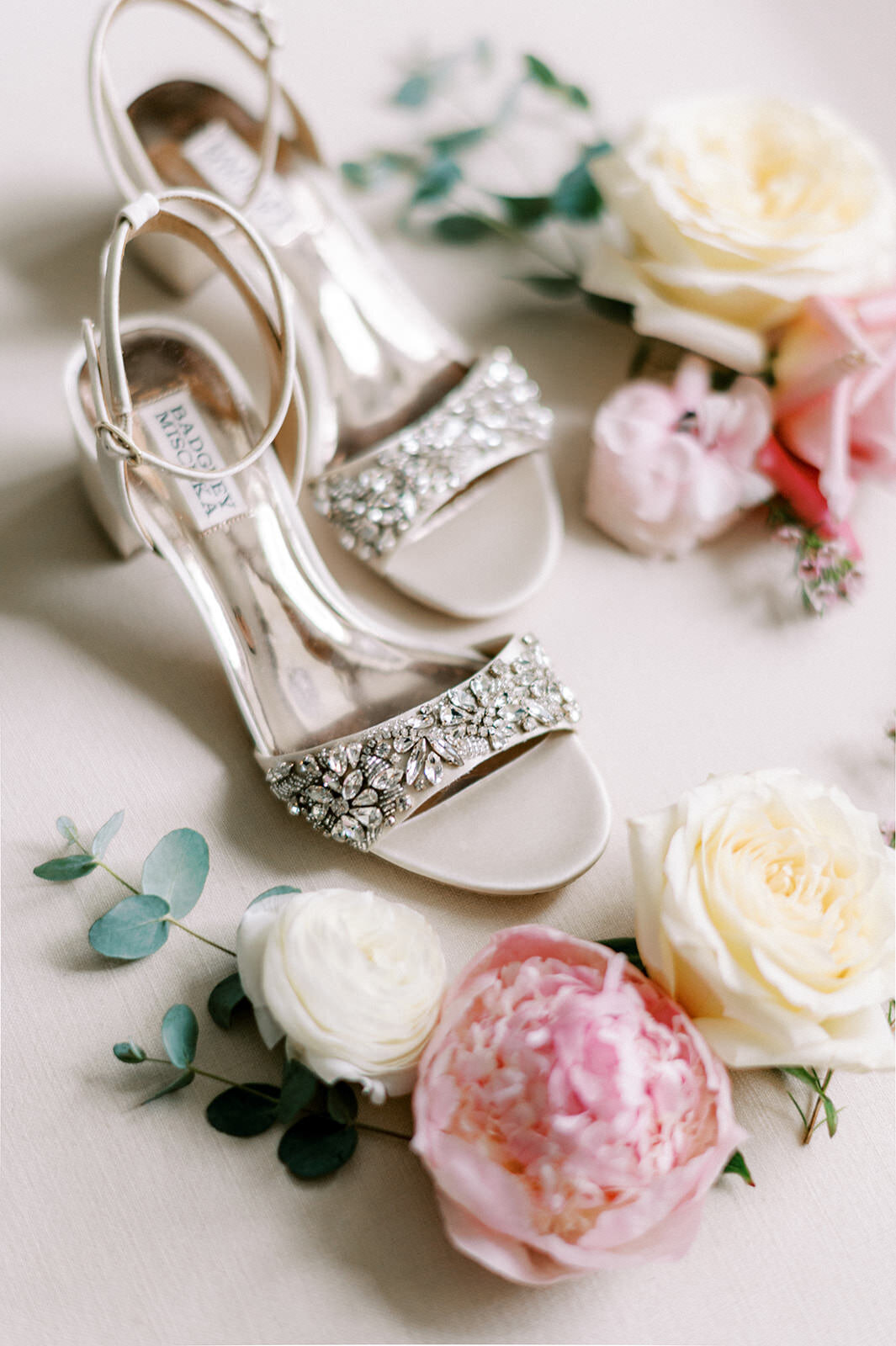 Shoes and florals at Appleford Estate