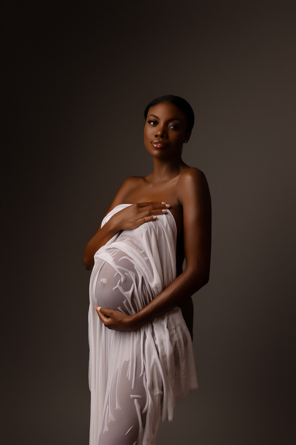 wet look nude maternity editorial portraits in phoenix