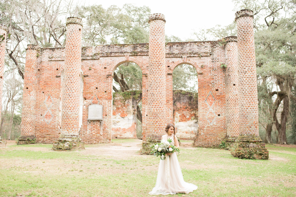 Old Sheldon Church Ruins Wedding Photo by Michelle Kujawski Photography