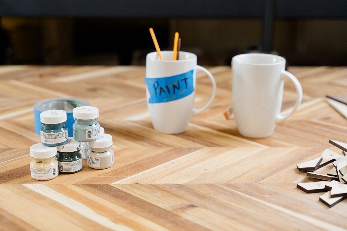 paint cup with small paint pods stacked photographed by brand photographer