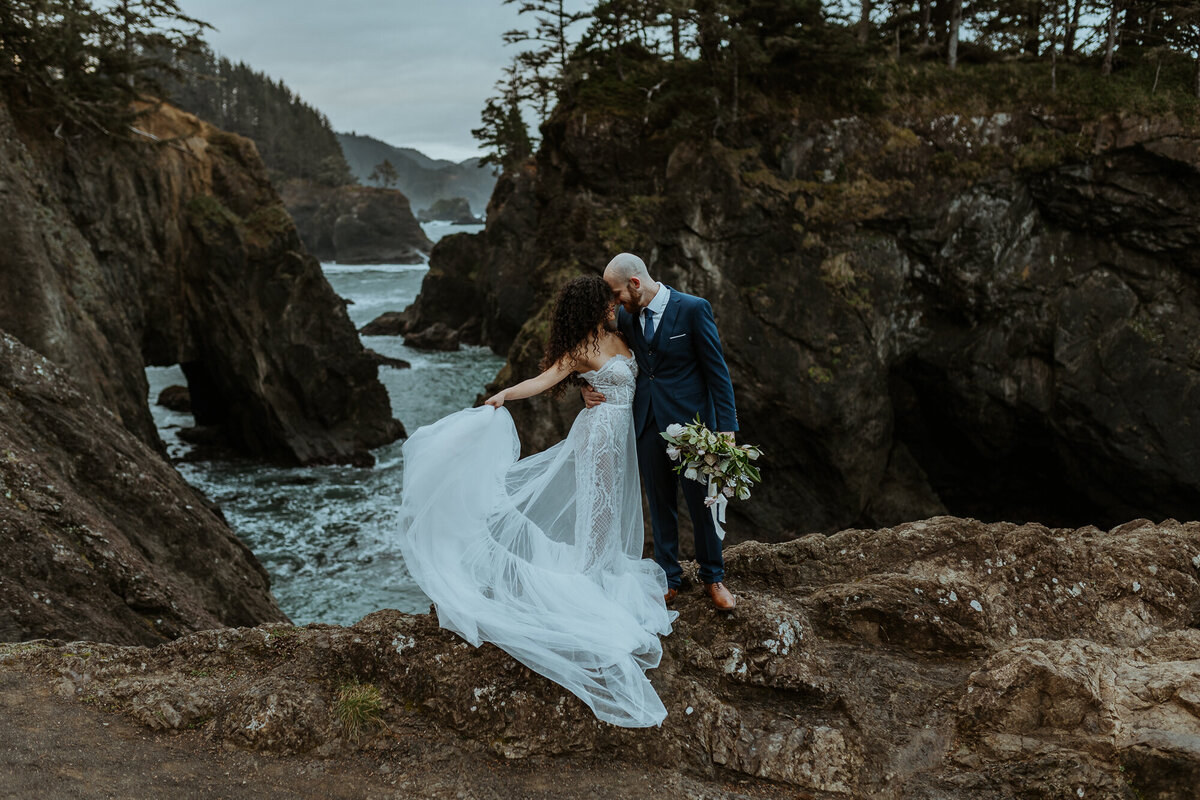 Bride twirls in wedding dress in Yosemite National Park