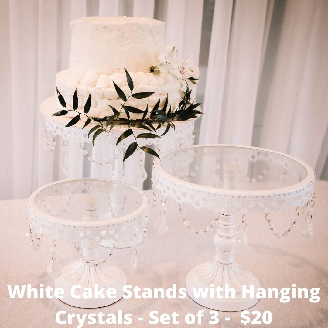 white hanging crystal stands
