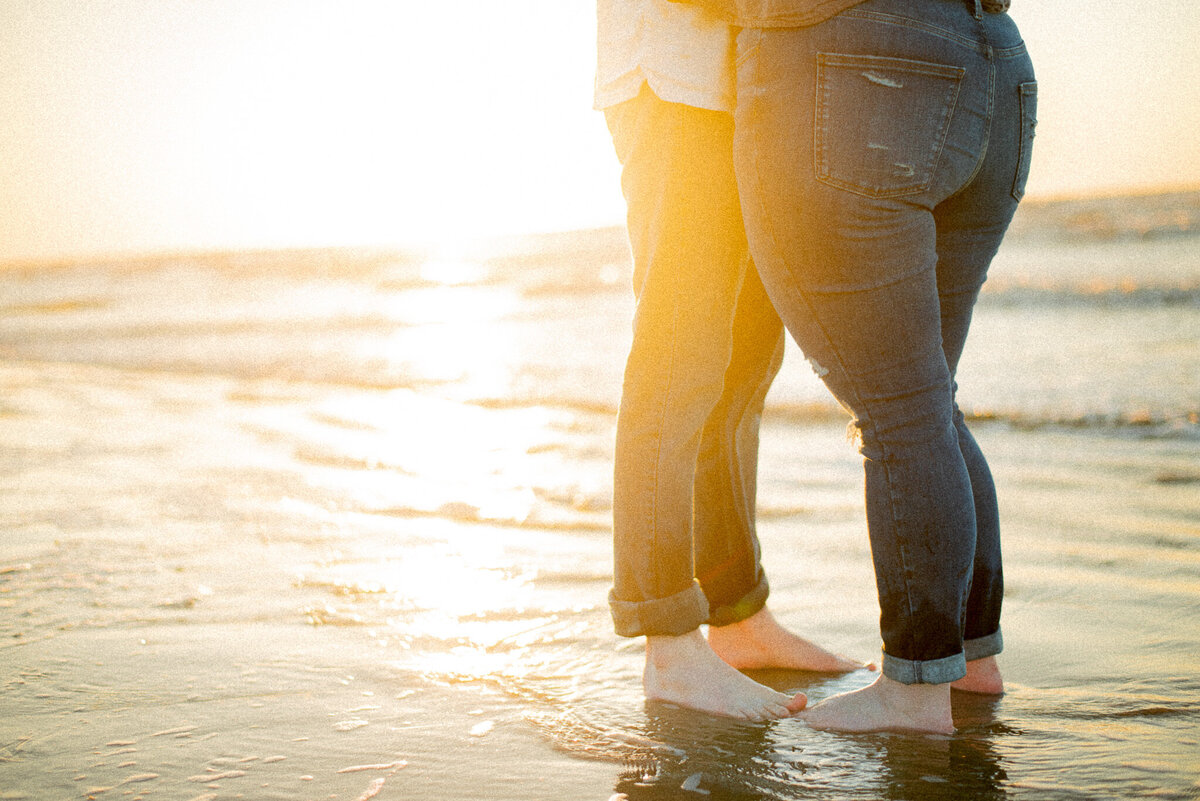 Couple Engagement Photography at Sunrise in Galveston Texas