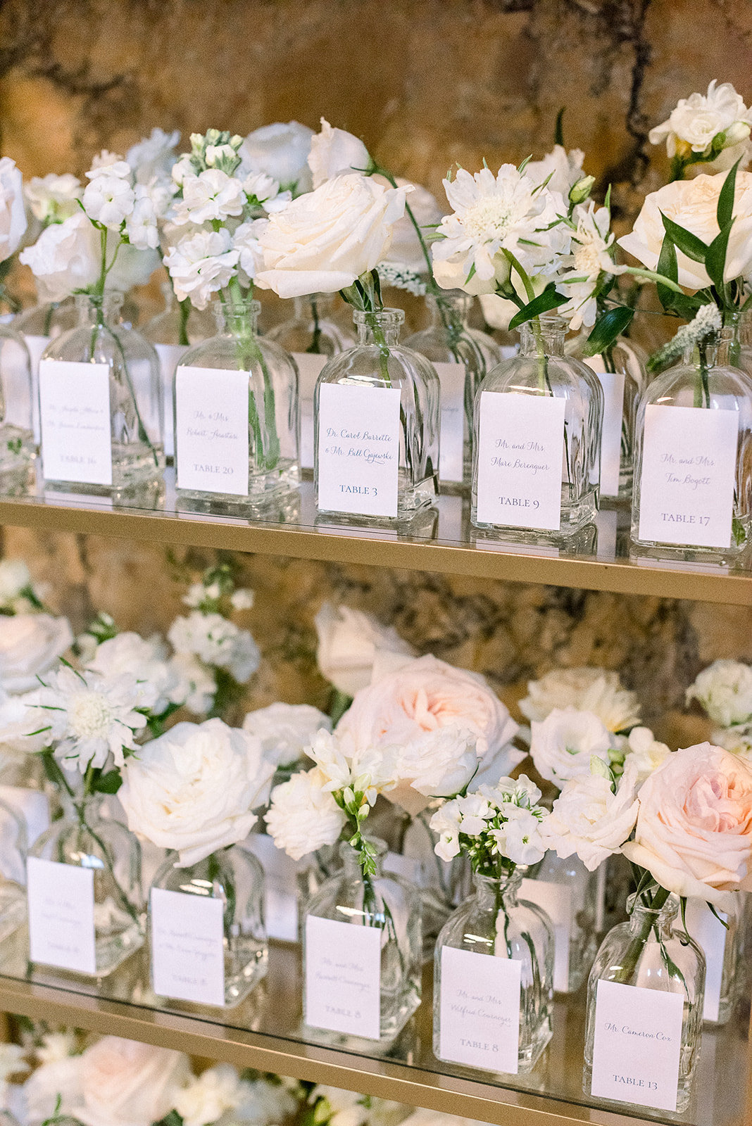 Unique escort card display and wedding seating chart