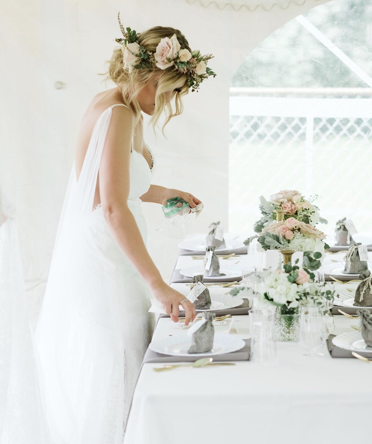 bride setting table