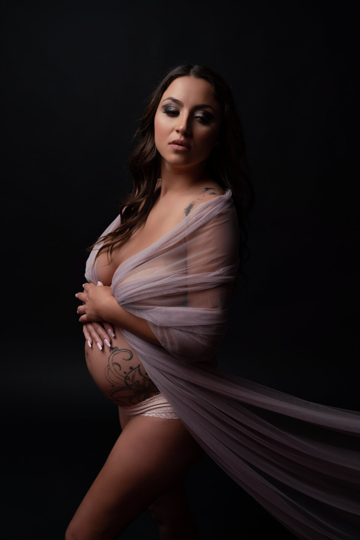 Pregnant Woman in Fabric