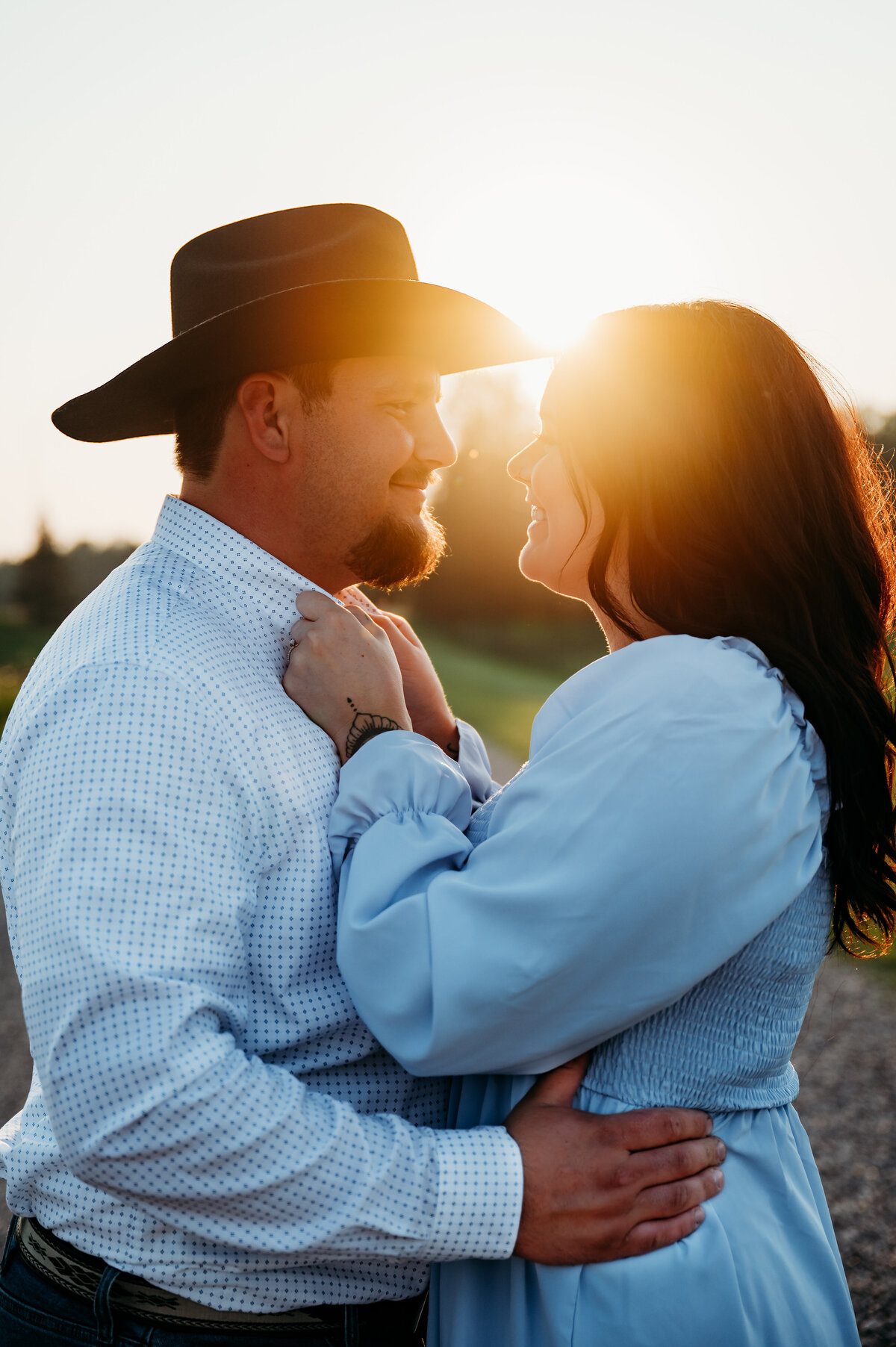 sunset engagement session in Edmonton