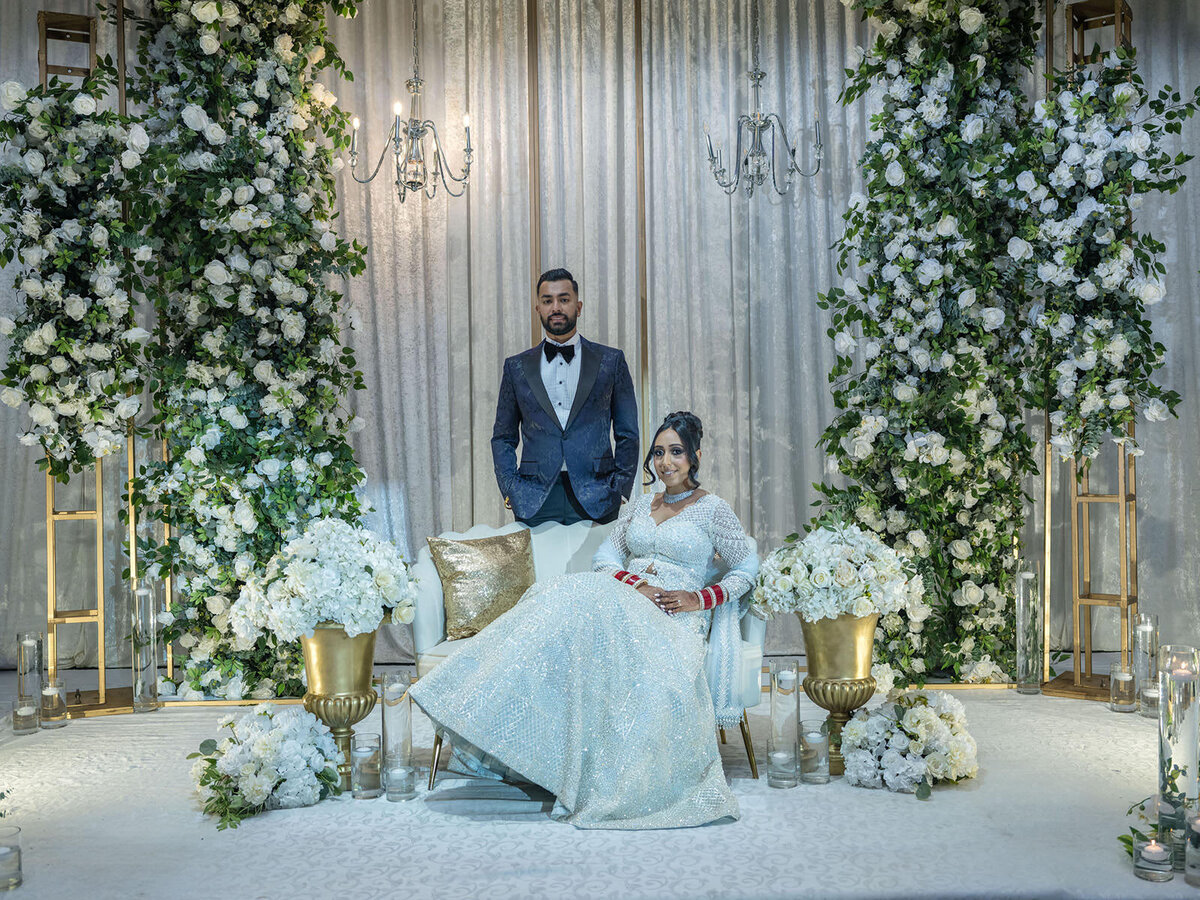 luxury toronto wedding decoration and details  with bride and groom