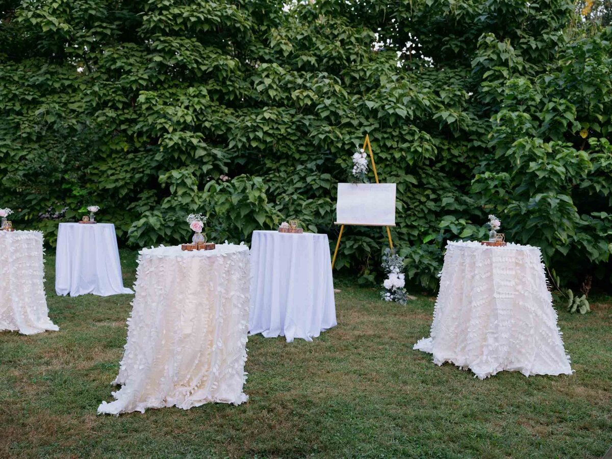 Elegant tented reception at private estate wedding