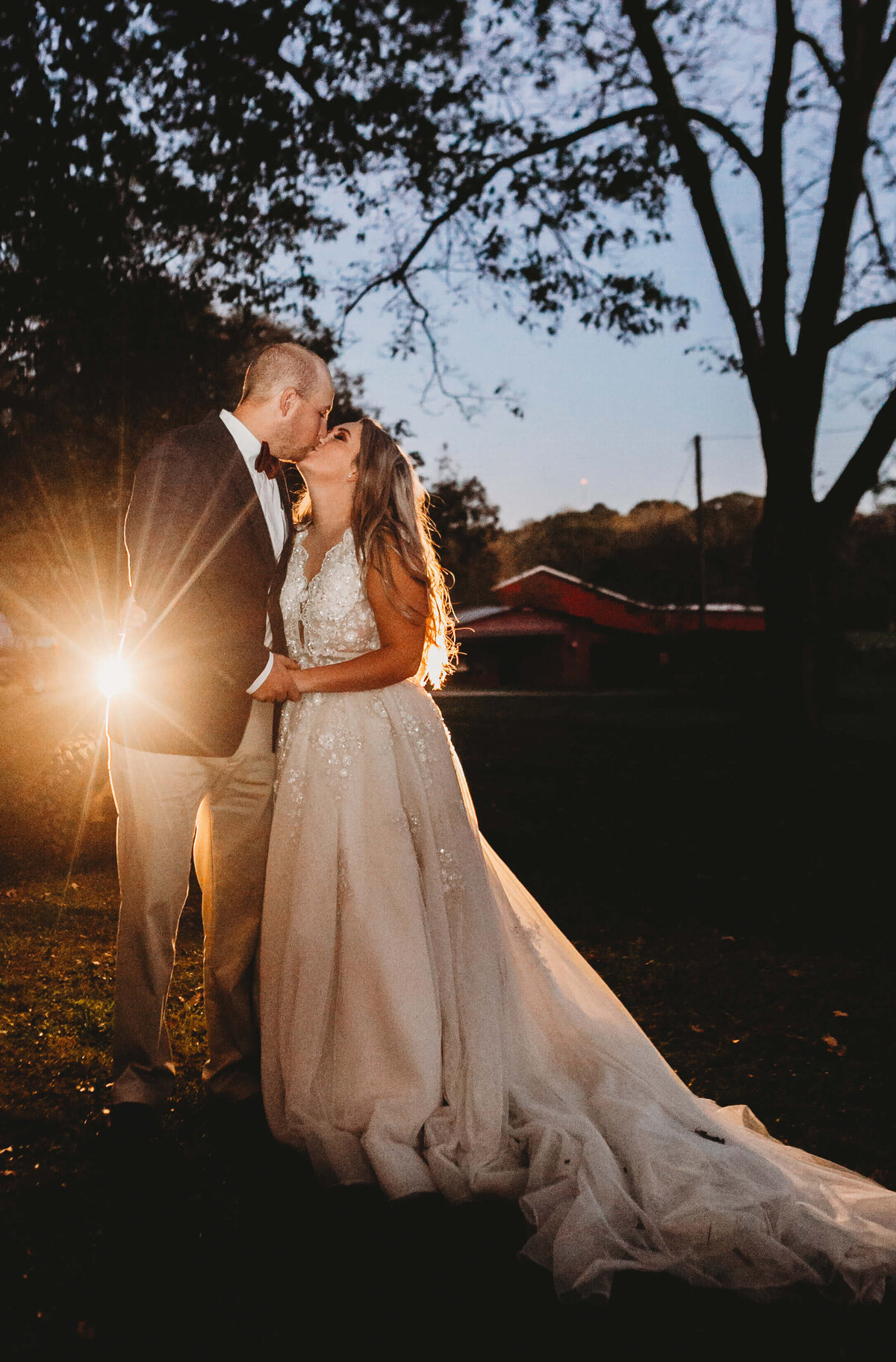 Evening outdoor wedding at Historic Red Farm