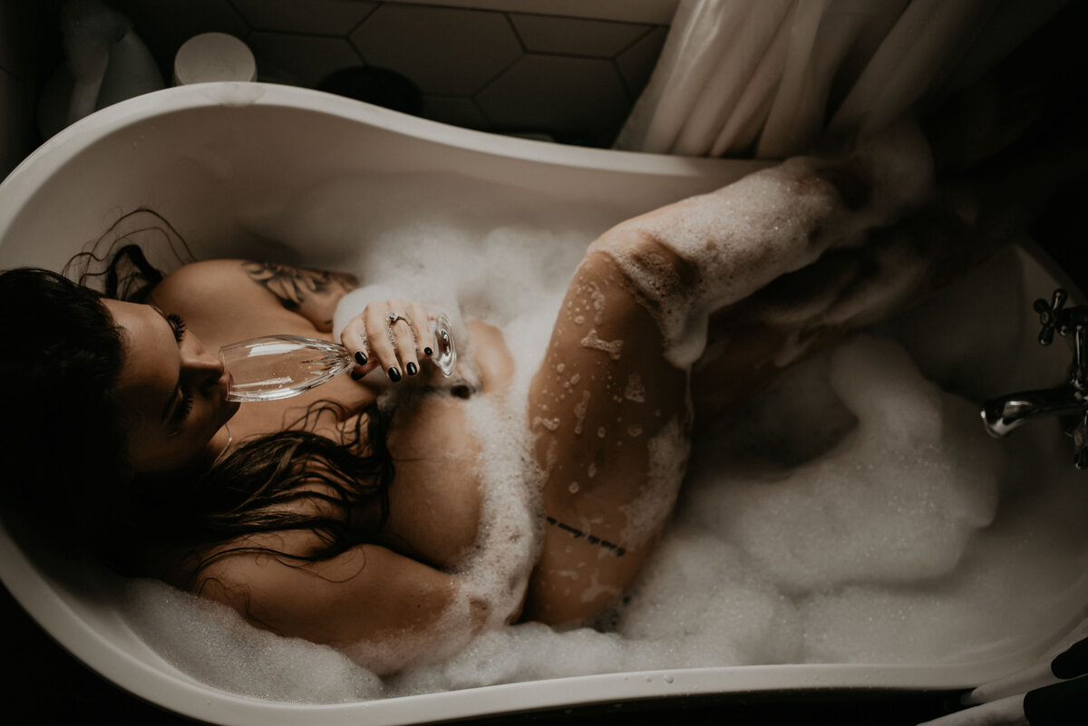 nude girl in a bathtub