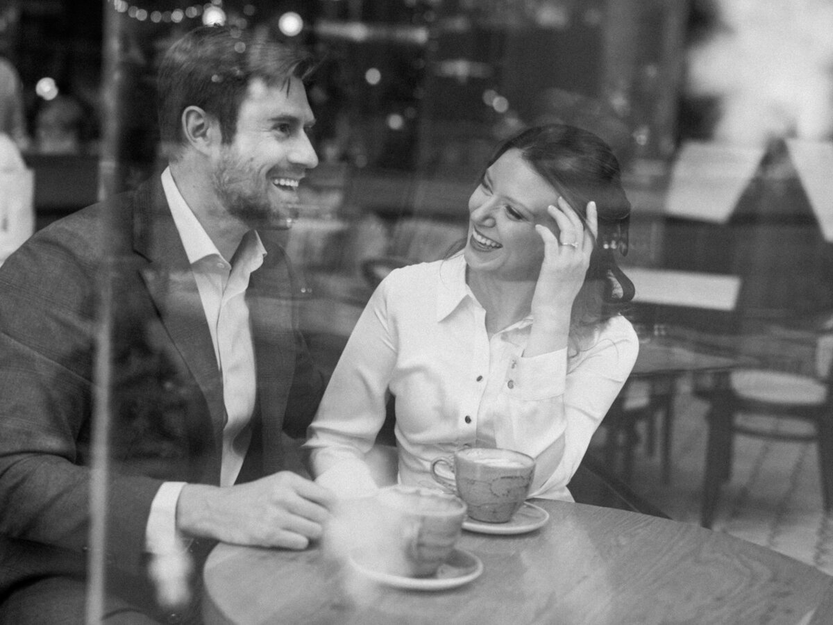 A Coffee Shop Engagement Session During Chicago Winter