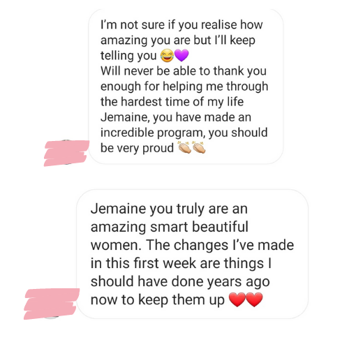 Life changing testimonials from Coaching and programs with Jemaine Finlay.