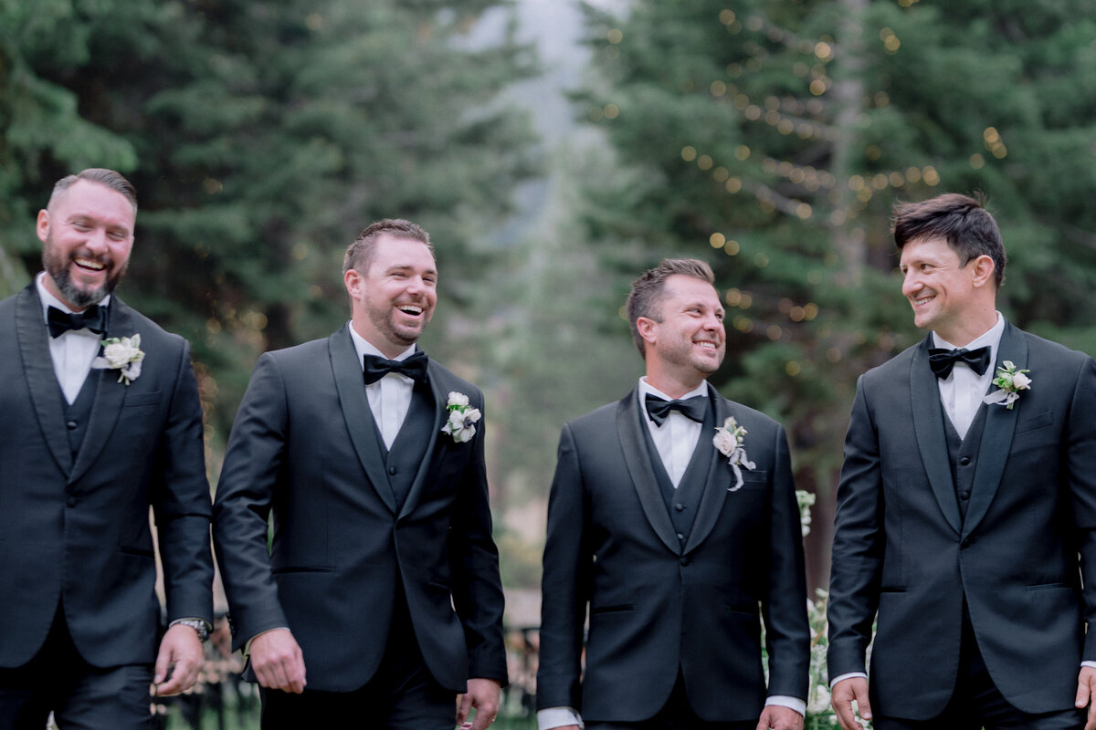 groomsmen photo black tux mountain wedding The Ritz Carlton Lake Tahoe Wedding sikora events