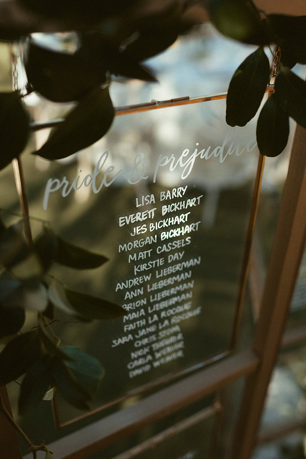 names written on glass window