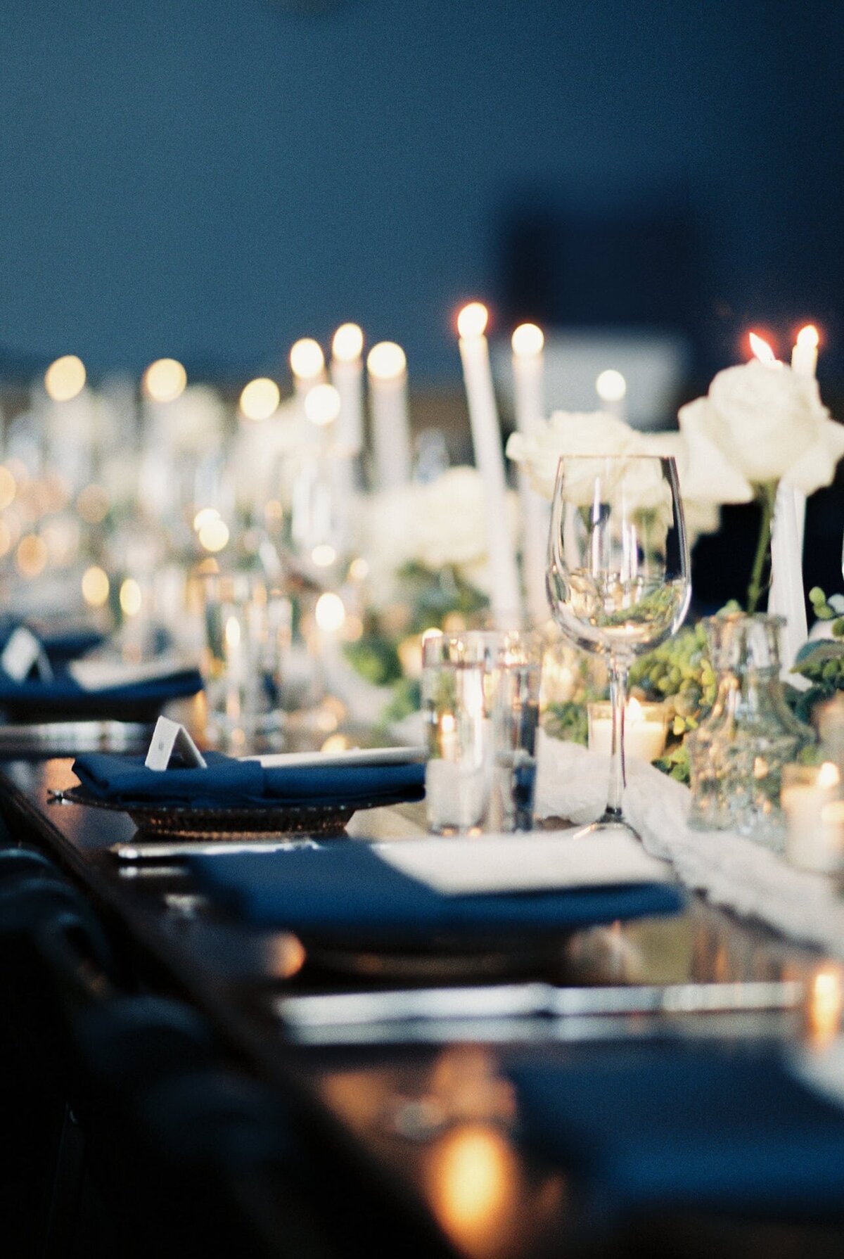 Candlelit wedding table decor