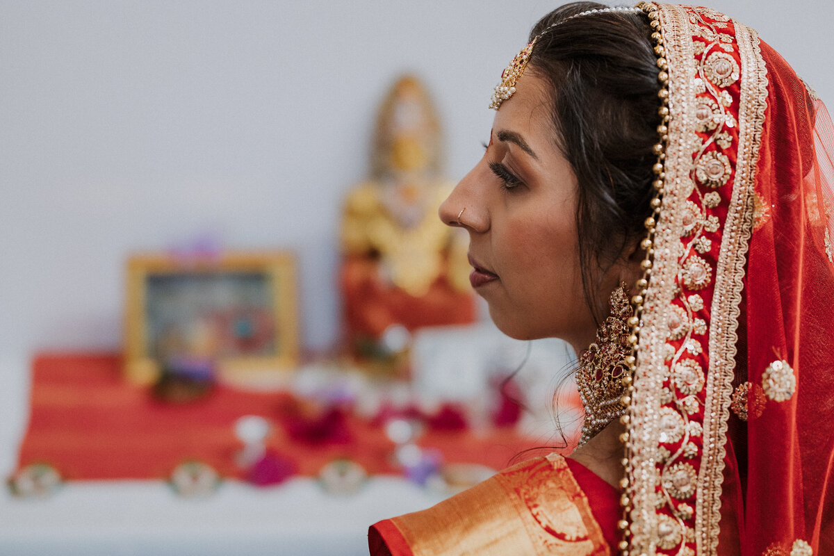 south asian american wedding in california red