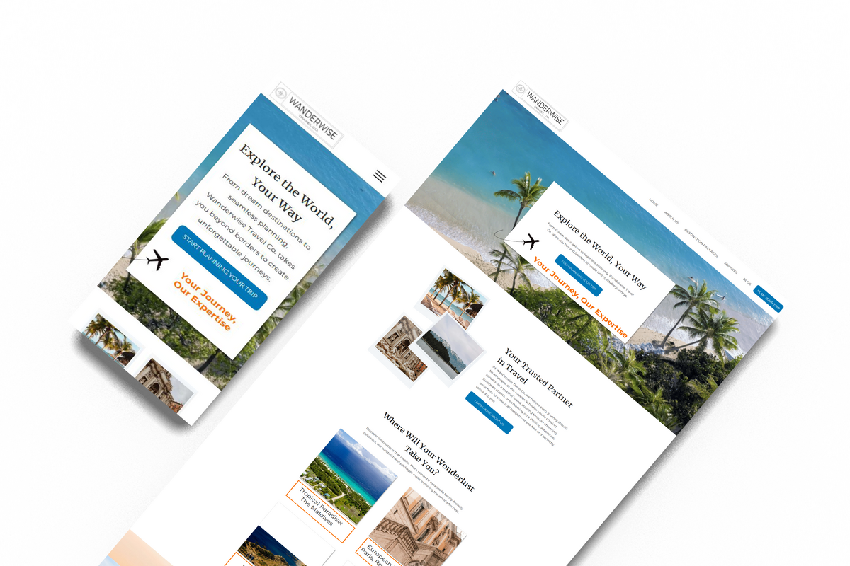 Wanderwise Travel Co. Mock Up