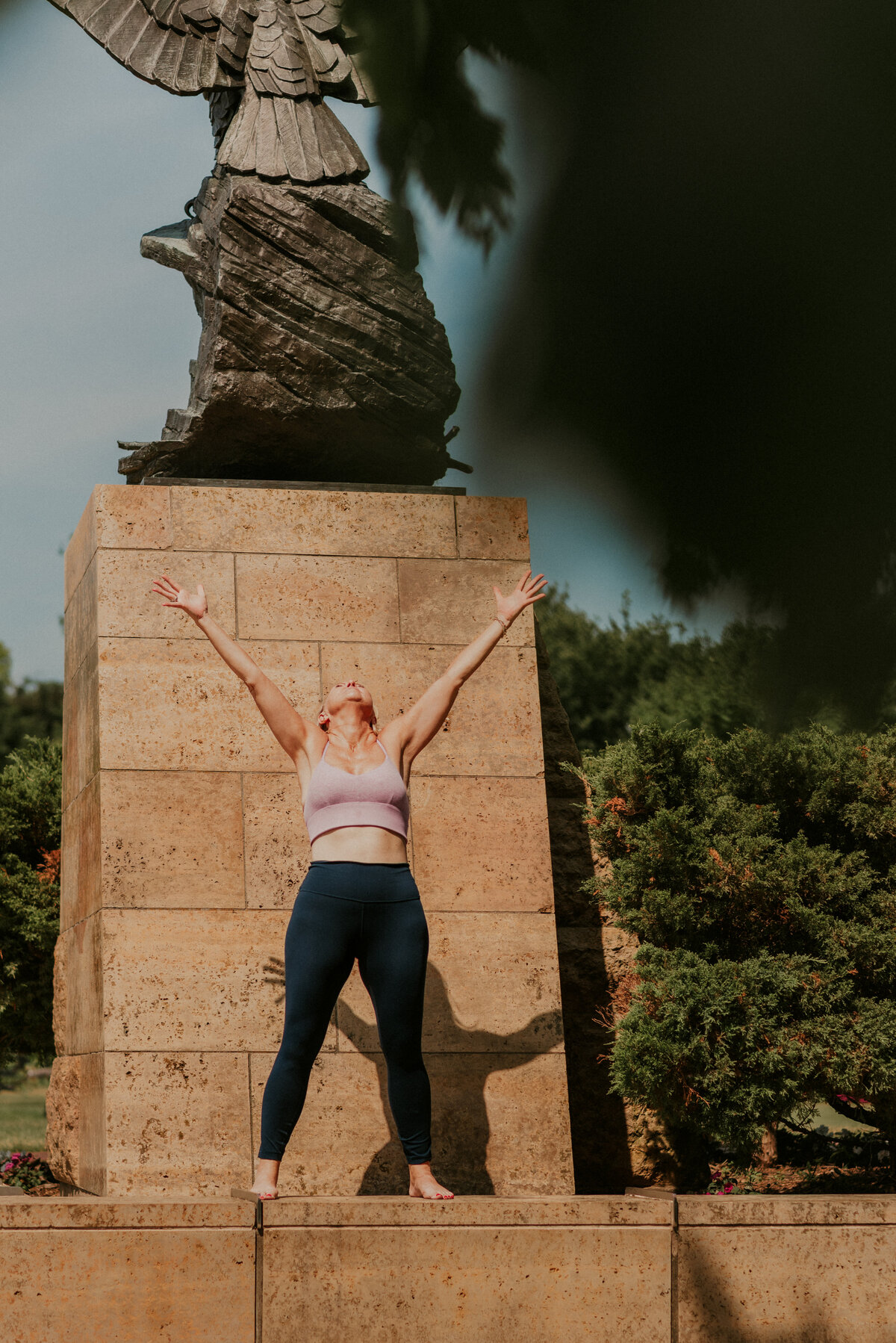 Amy Witte guiding gentle yoga movement, highlighting her brand focus on accessible yoga for older adults.