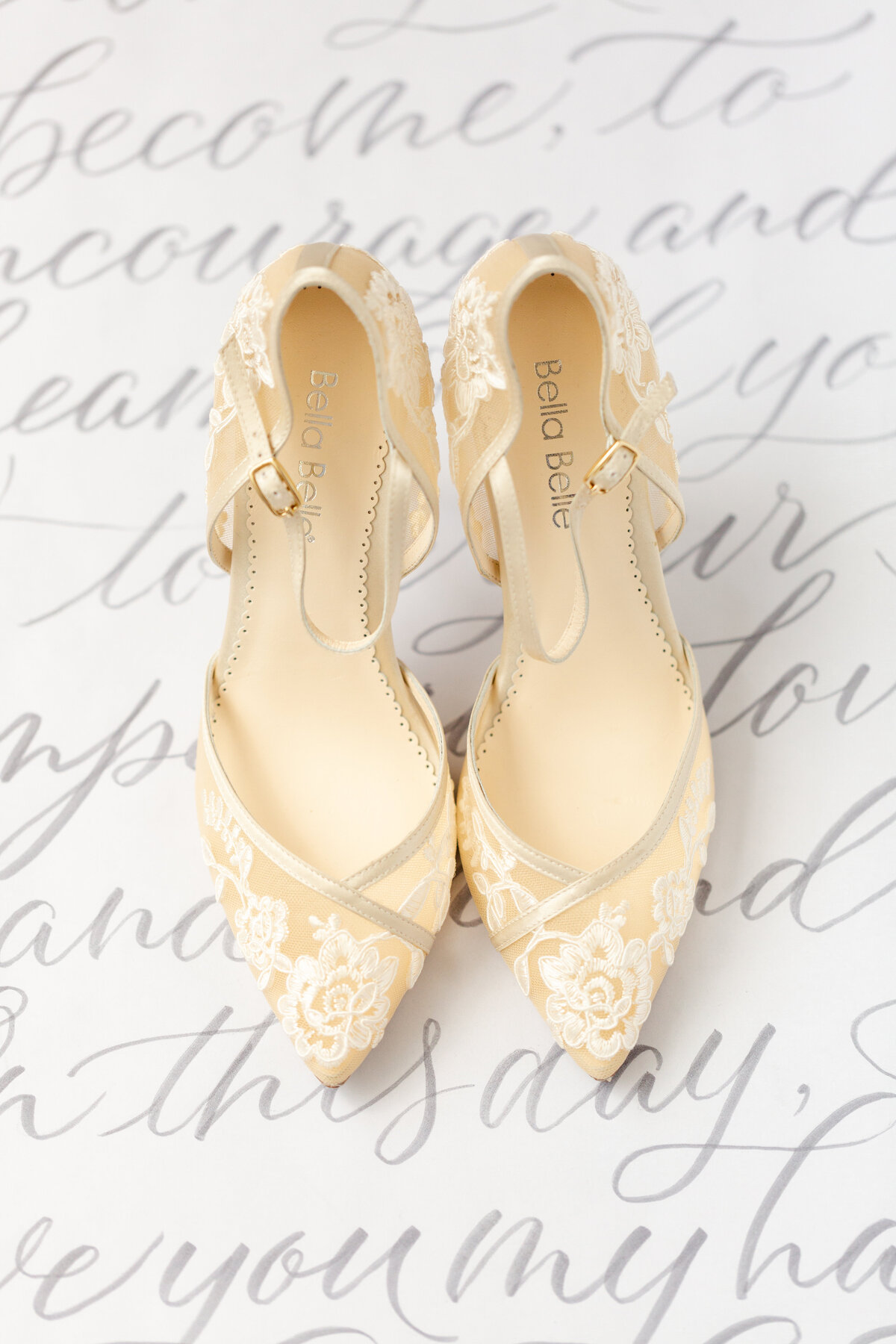 bridal shoes on hand darn wedding vows for Ohio wedding