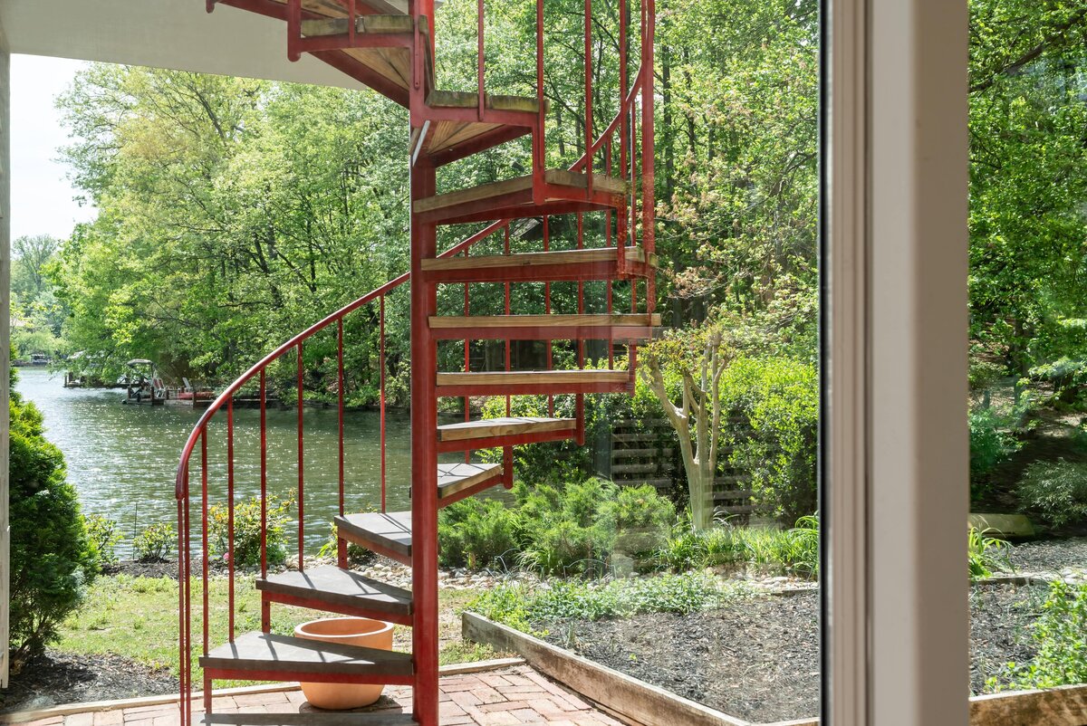 Spiral stairs waterfront