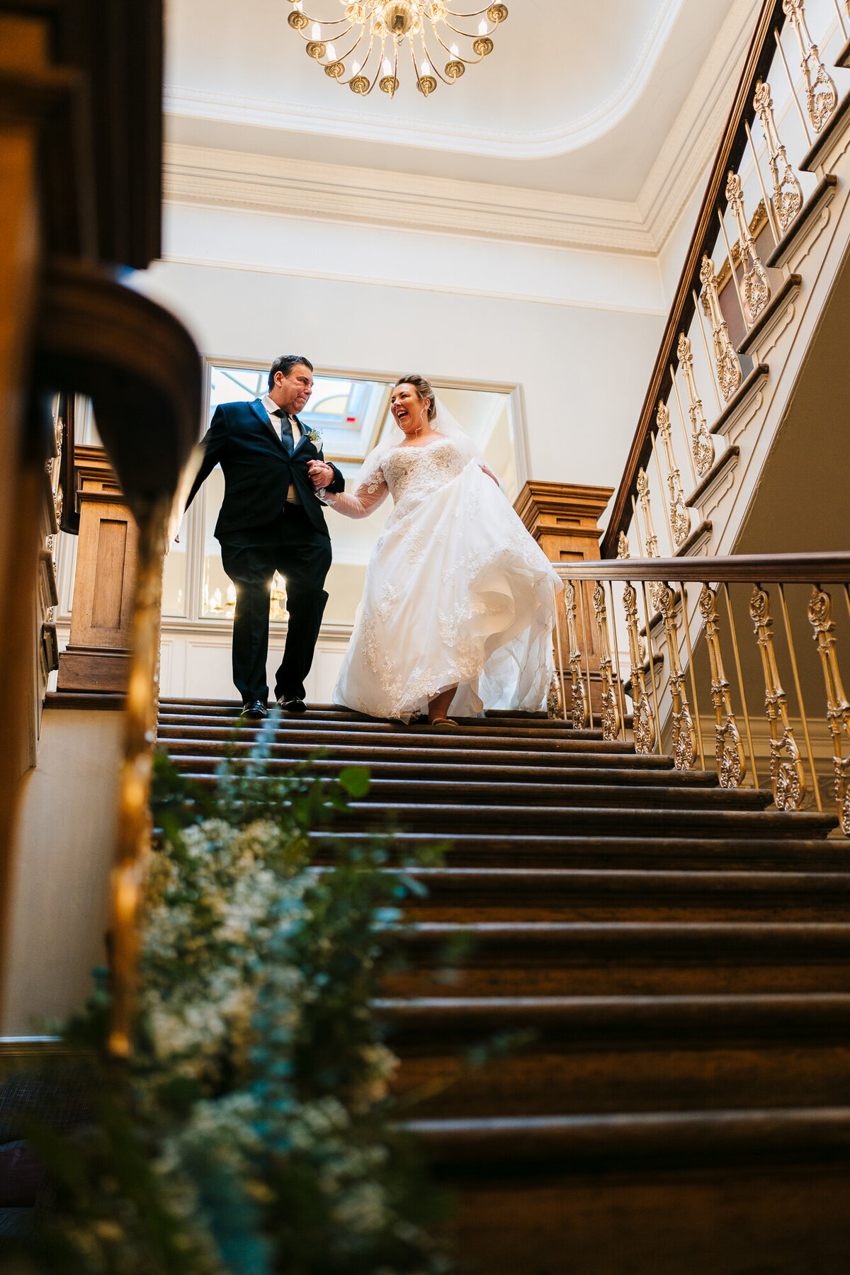 Father of bride walking his daughter to the ceremony taken by wedding photographer and videographer Anthony Horseman