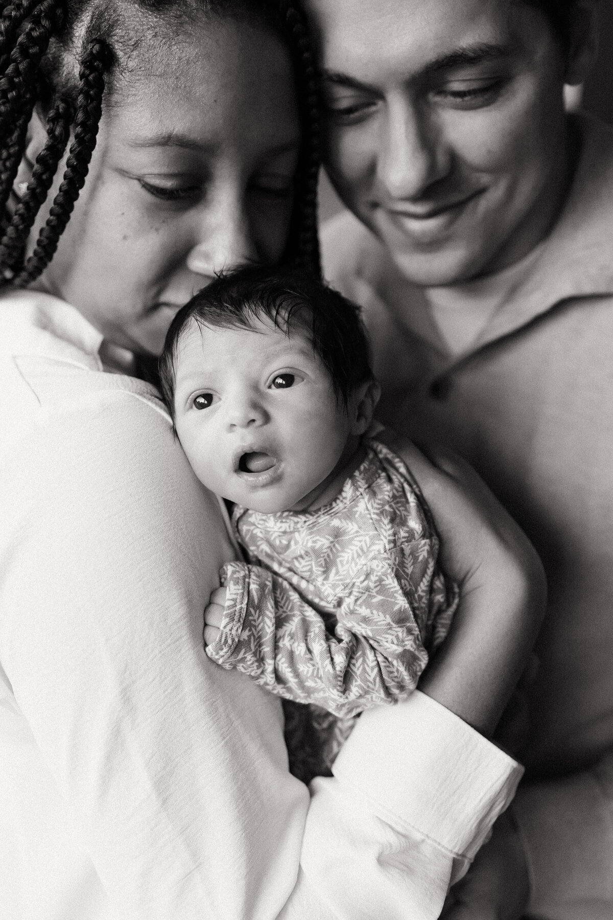 cozy newborn session with big sisters in comfort of family home in bremerton washington-24