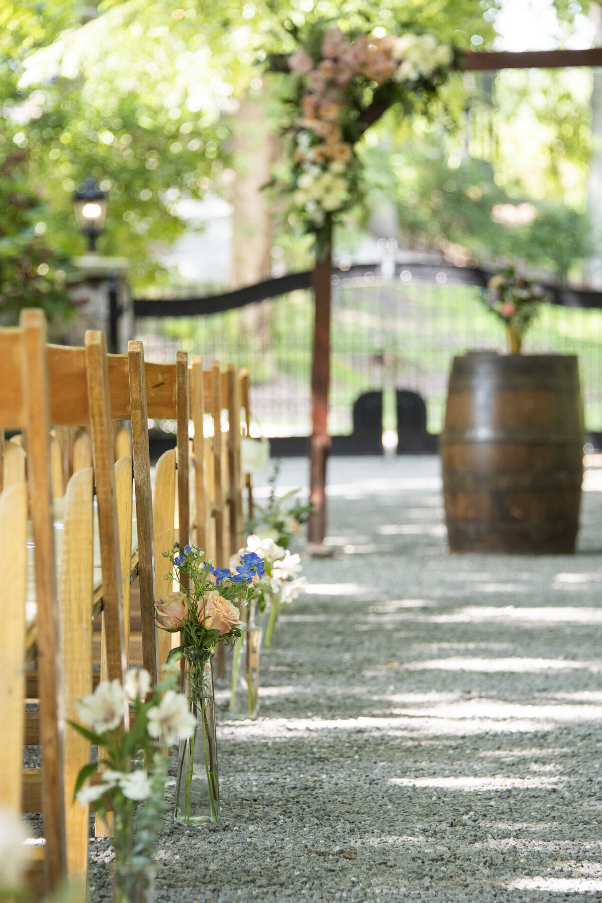 Wedding ceremony decor at Hawkesdene
