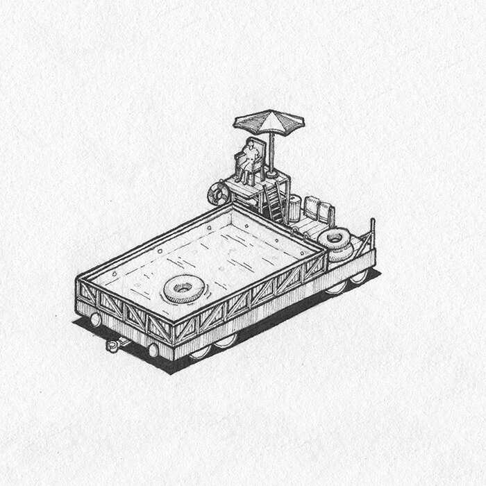Pen and Ink Illustration of Inktober 2023 prompt: Shallow
