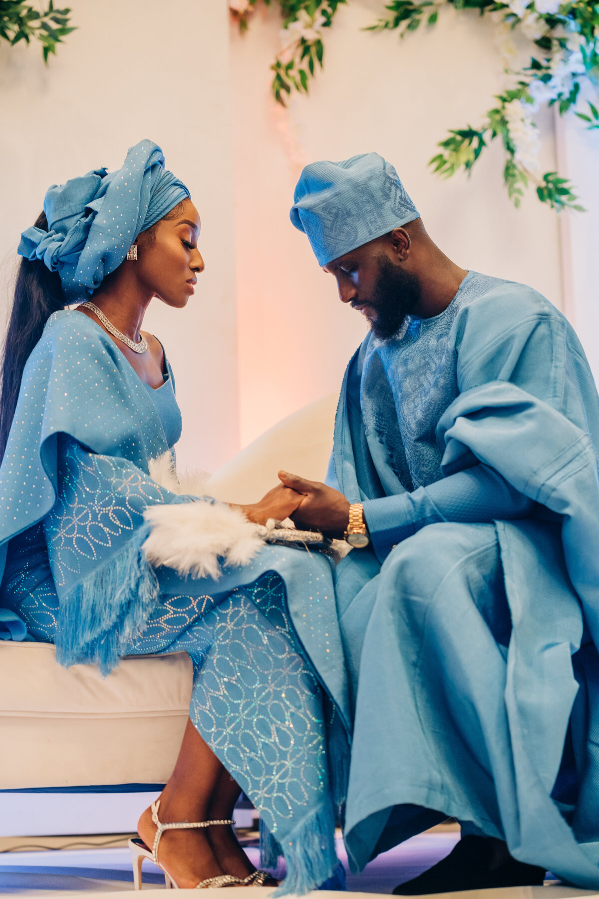 Tolu and Francis Oruka Events Wedding and event planners Toronto canada planner African Nigerian Ghana fusion  asoebi bella baby blue aso oke kente gele183