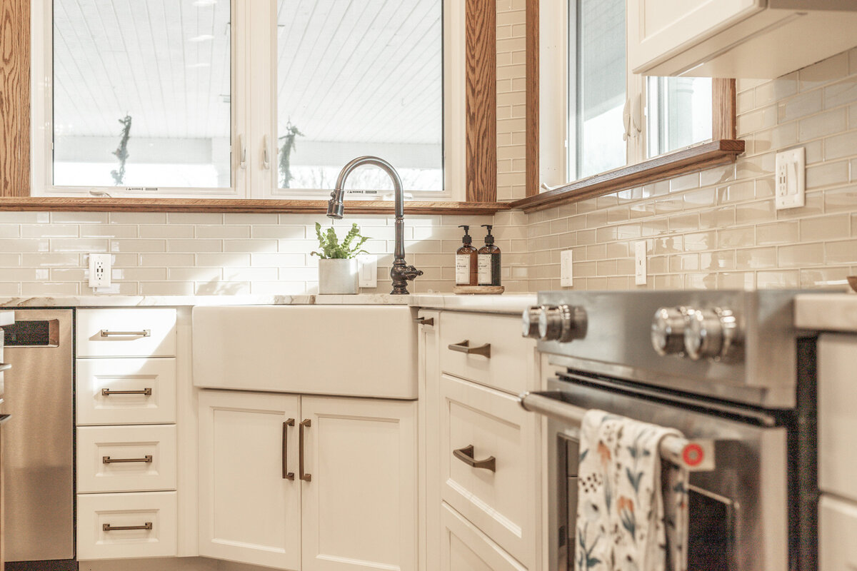 kitchen renovations for Victorian home remodel with soft white finishes