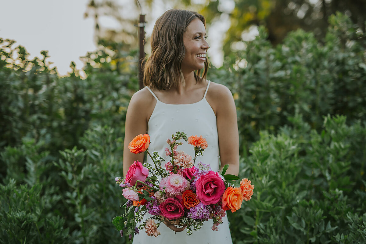 fushia and orange bouquet