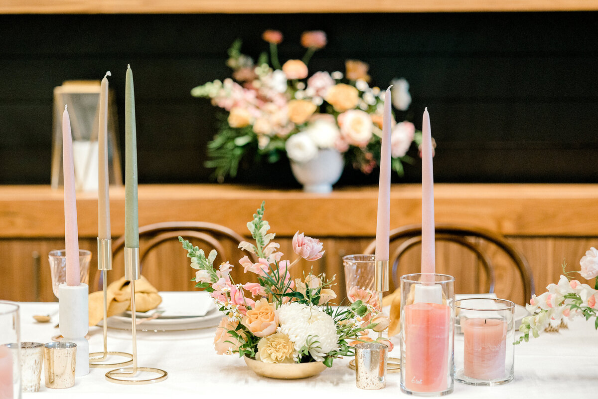 colored taper candles, studio fleurette, whimsical wedding flowers, minnepolis mn florist