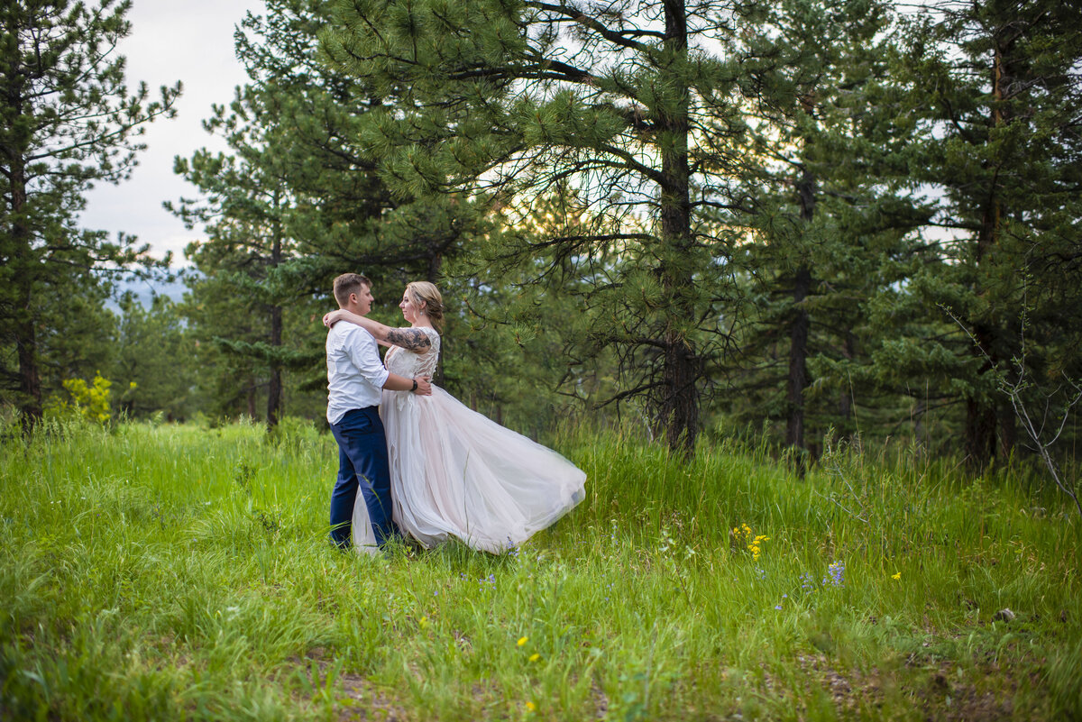 Backyard wedding with class and greenery