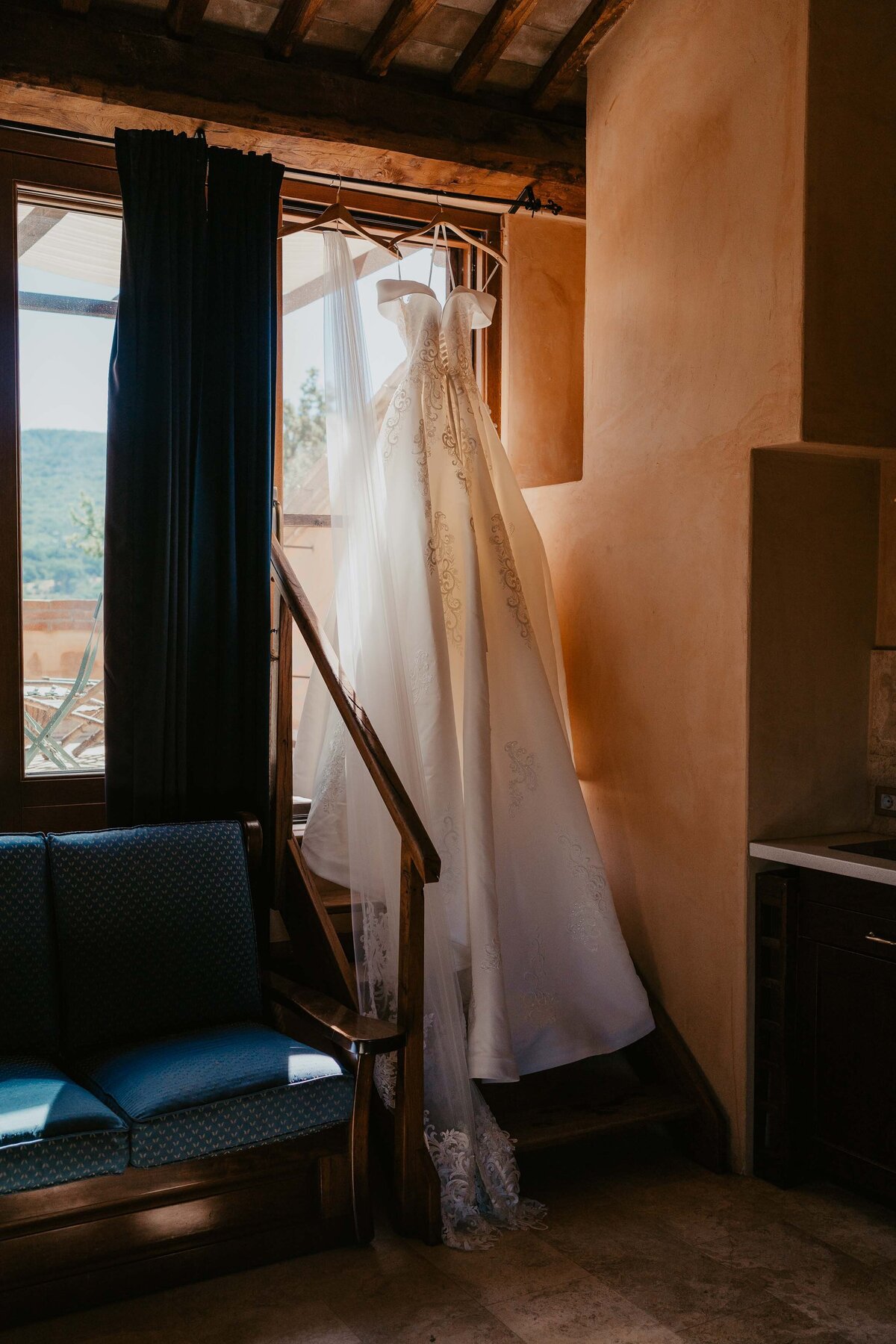 Wedding dress in Tuscan Villa-1