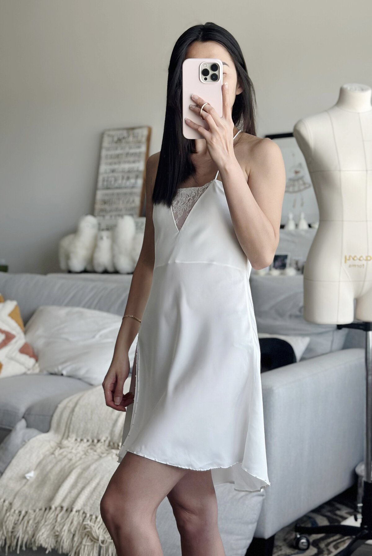 Chic and timeless ivory slip perfect for destination bridal looks
