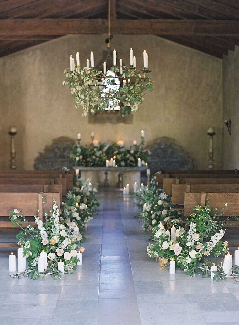 Floral lined chapel at cal-a-vie  | Jacqueline Benét