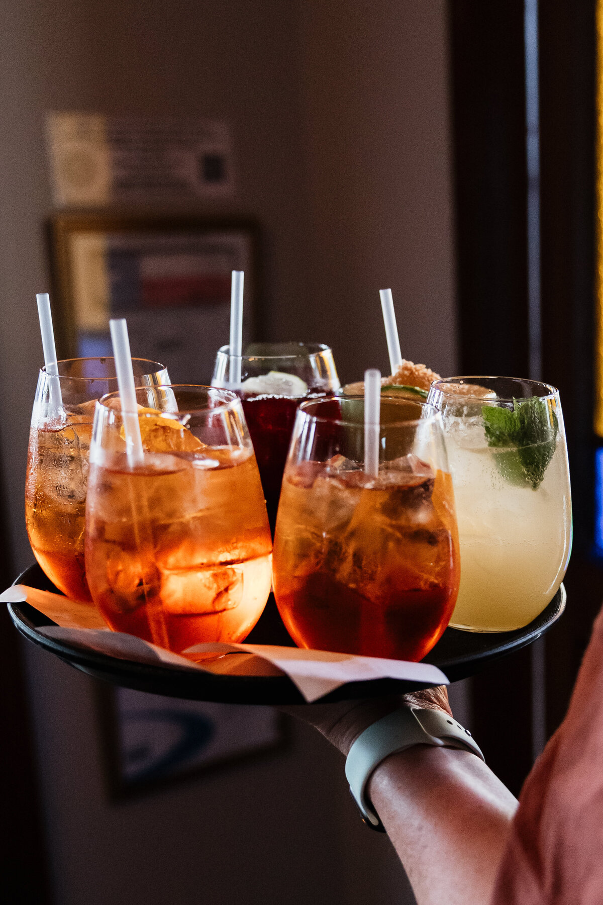 Wedding reception drinks for guests at austin texas wedding.