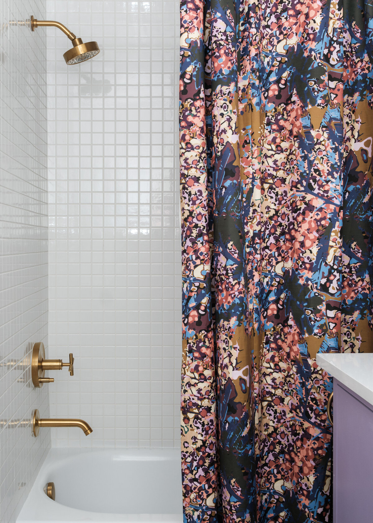midcentury modern girls bathroom houston designer