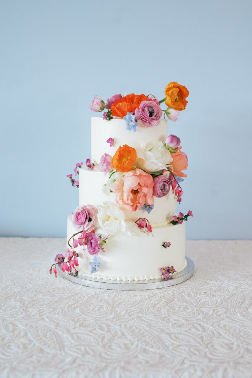 colorful wedding cake flowers