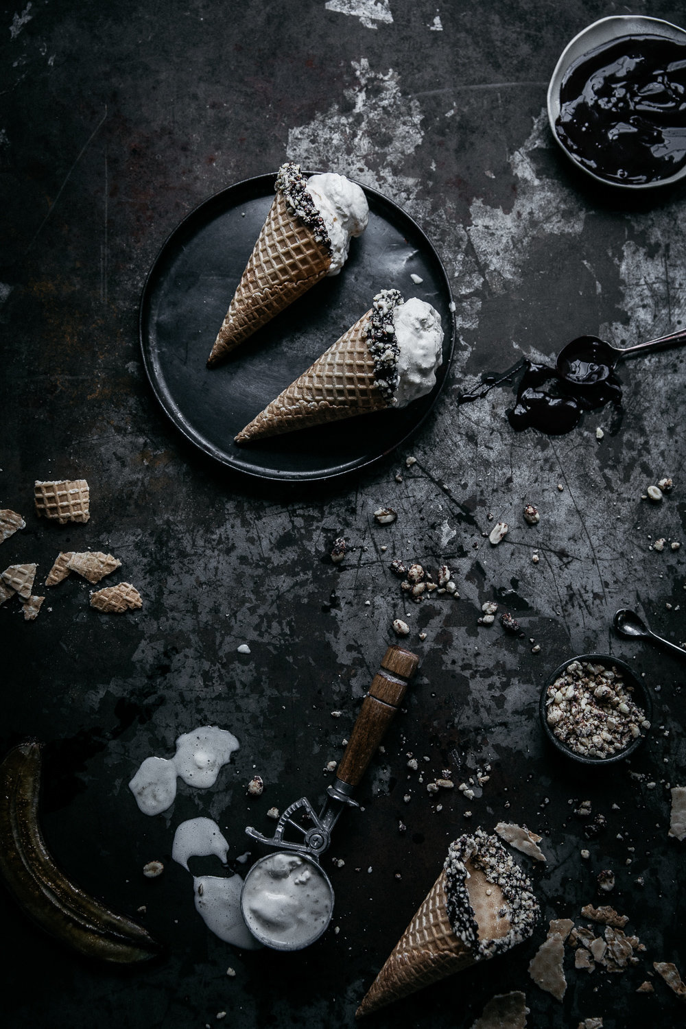 Roasted Banana and Peanut Butter Ice Cream | Anisa Sabet | The Macadames-418