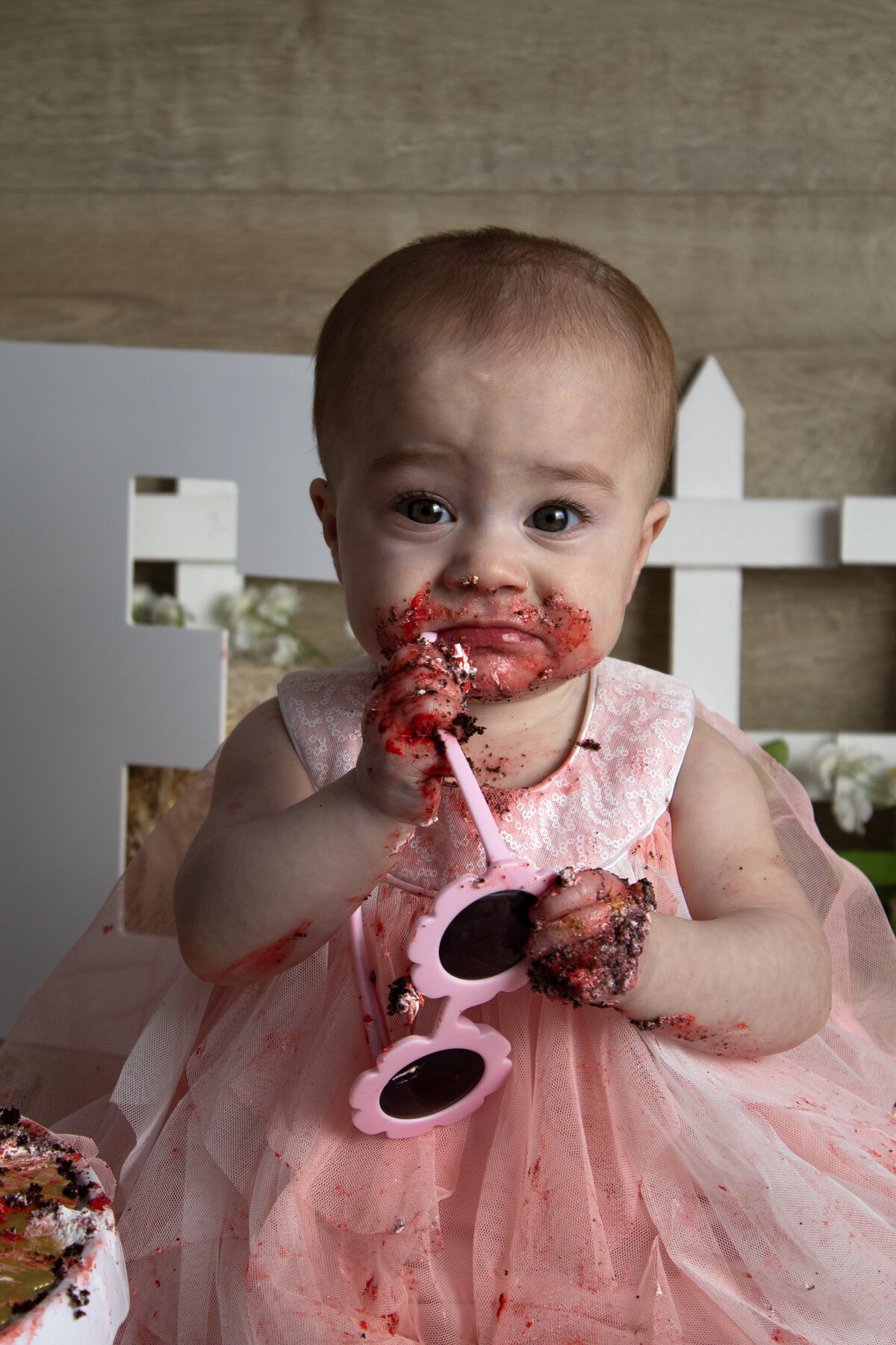 After a strawberry cake smash in Minot, ND.