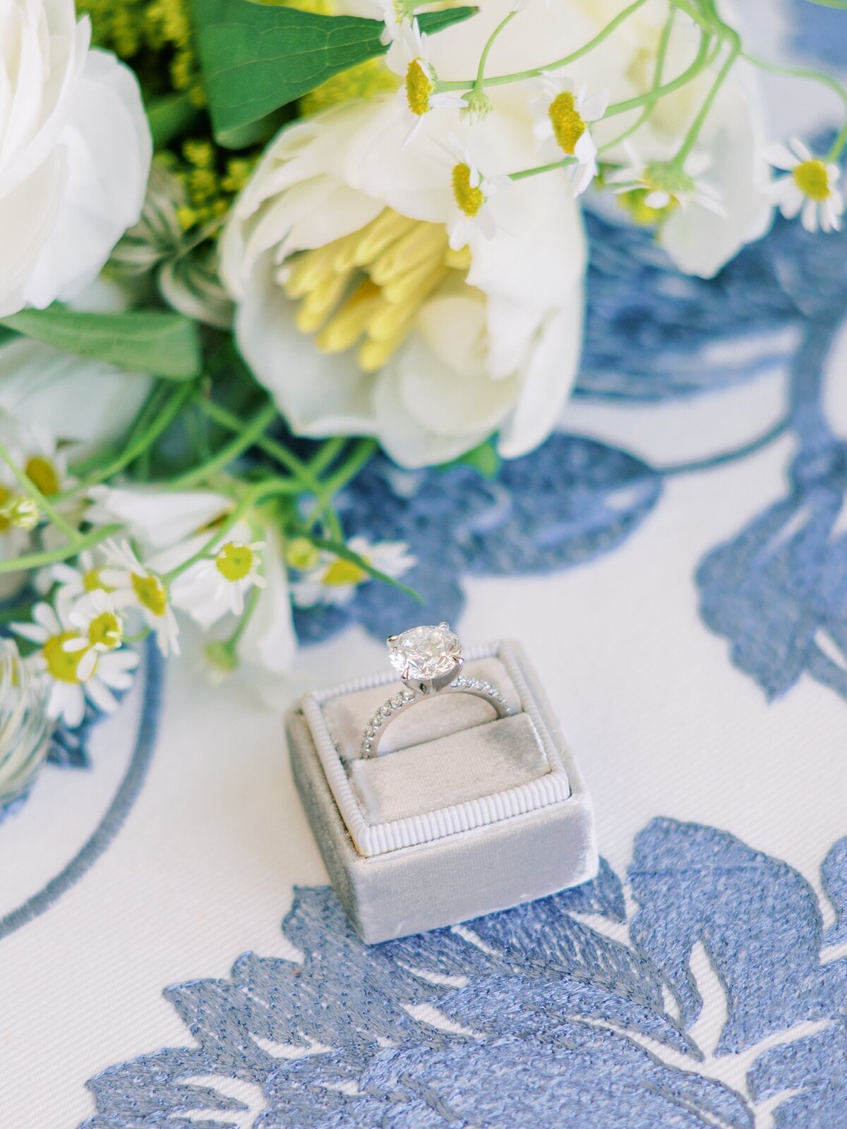 Wedding ring and flowers