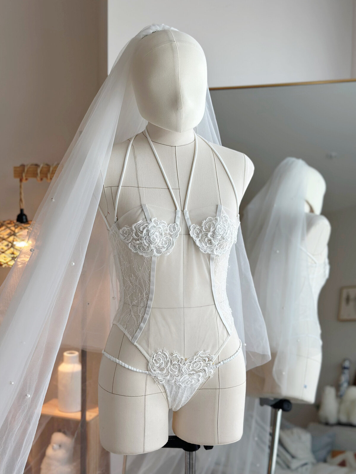 Soft satin and lace lingerie creating an effortless feminine look
