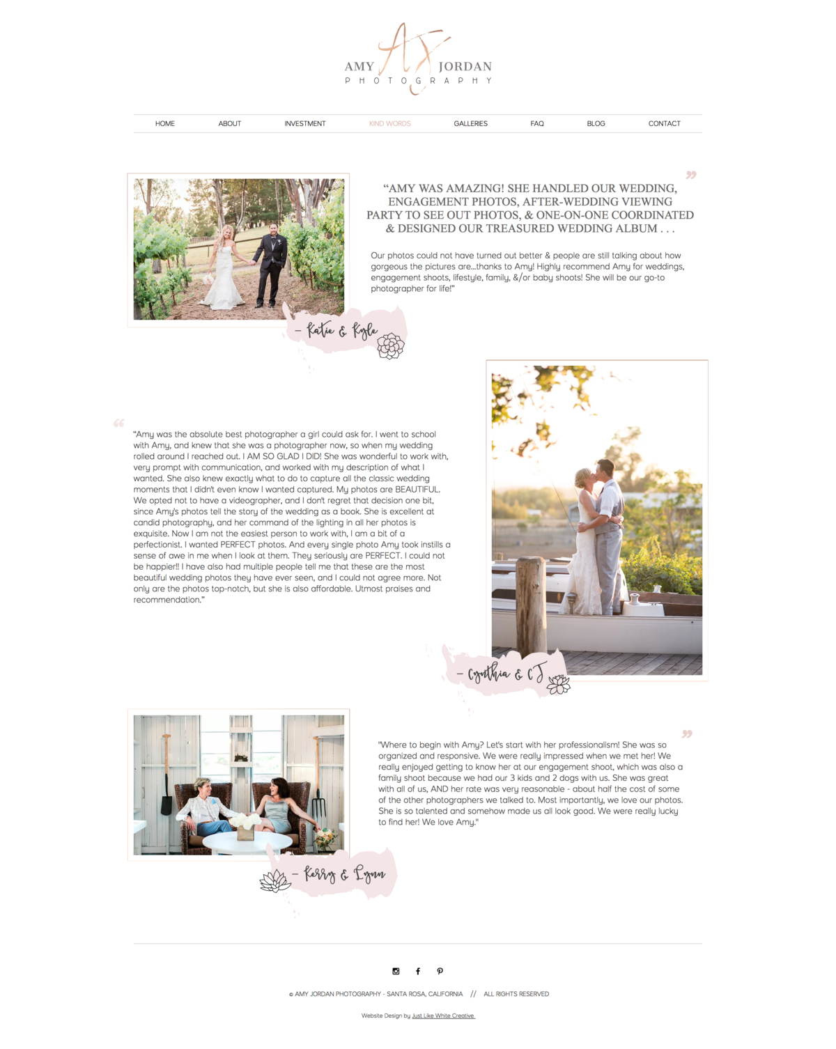 Pastel photography website design by Tribble Design Co.