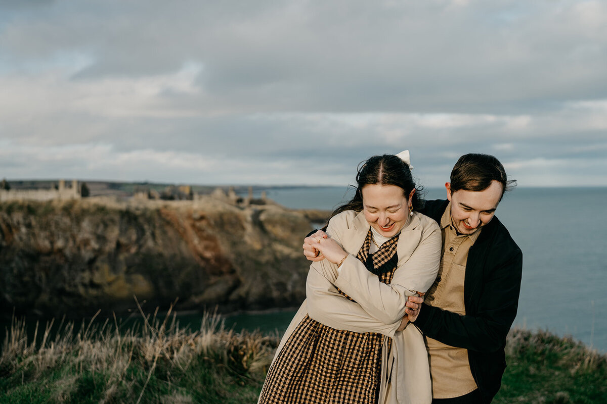 Aberdeenshire Engagement and Couple Photo Session at Dunnottar Castle-15
