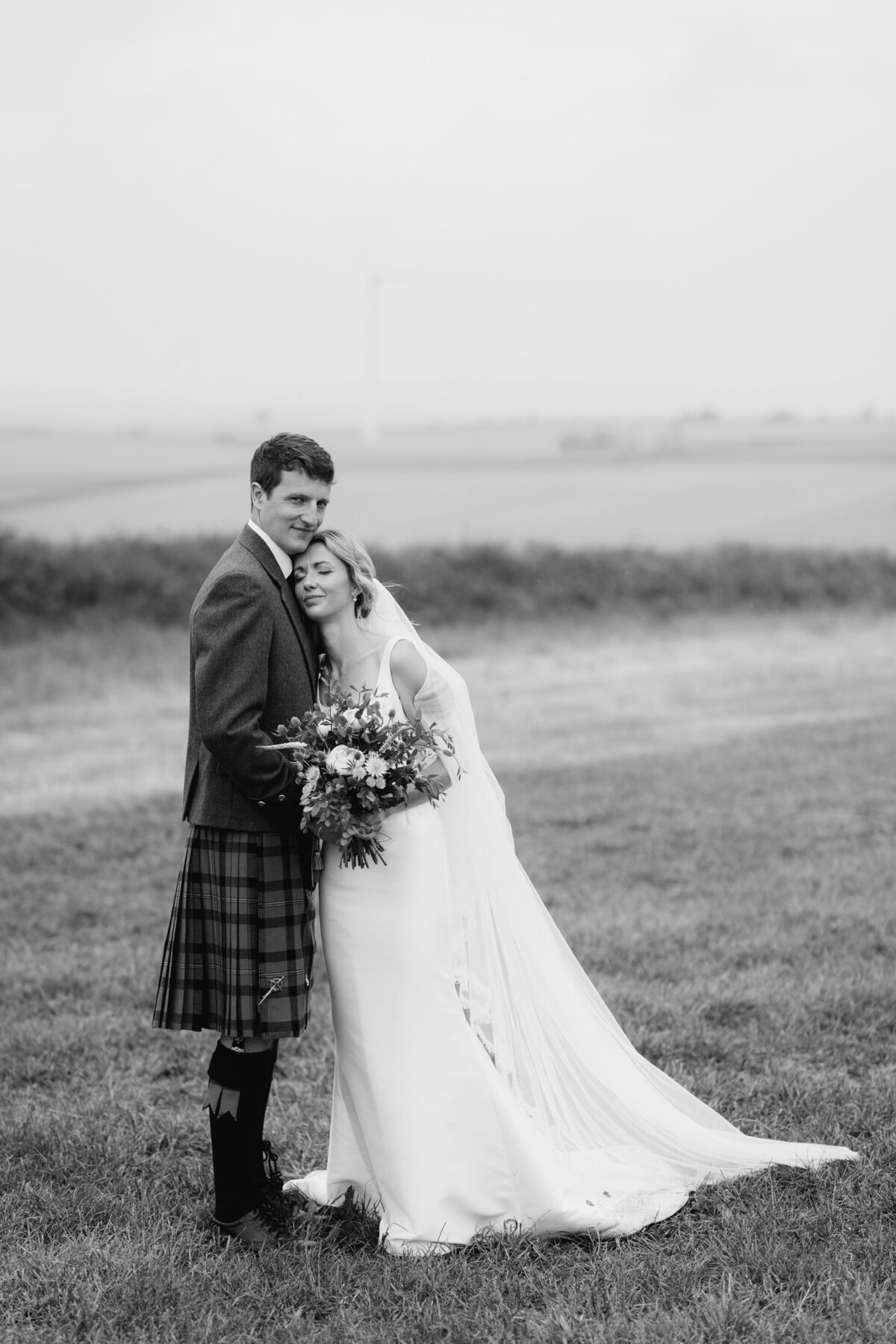 Editorial couple portraits at Devon wedding