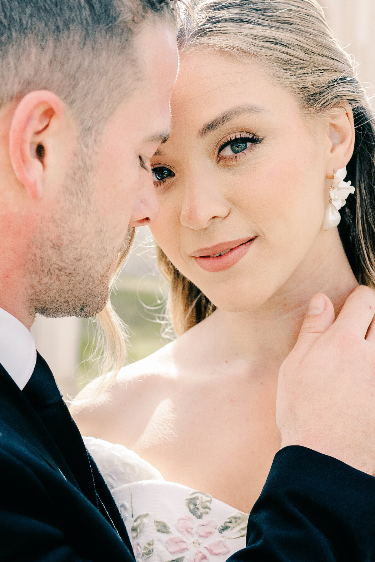 Intimate photo of bride and groom at Palais Namaskar Morocco for a destination wedding photographed by Italy photographer